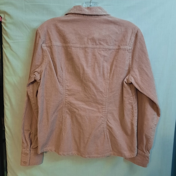 Womens Corduroy Jacket Sonoma Long Sleeve Pink Medium Zip Up - Picture 3 of 10